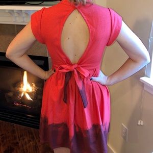 Ink dyed red mini dress